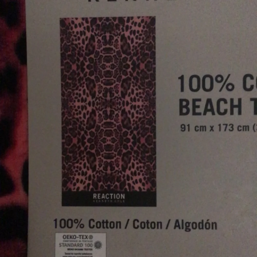 Pink Leopard Cheetah Print Kenneth Cole Reaction Beach Towel NWT